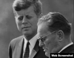 U.S. President John F. Kennedy (left) and Yugoslav President Josip Broz Tito