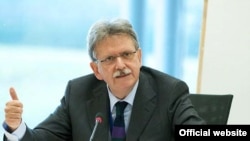 Mauro Palma, president of the European Committee for the Prevention of Torture during a press conference, undated.