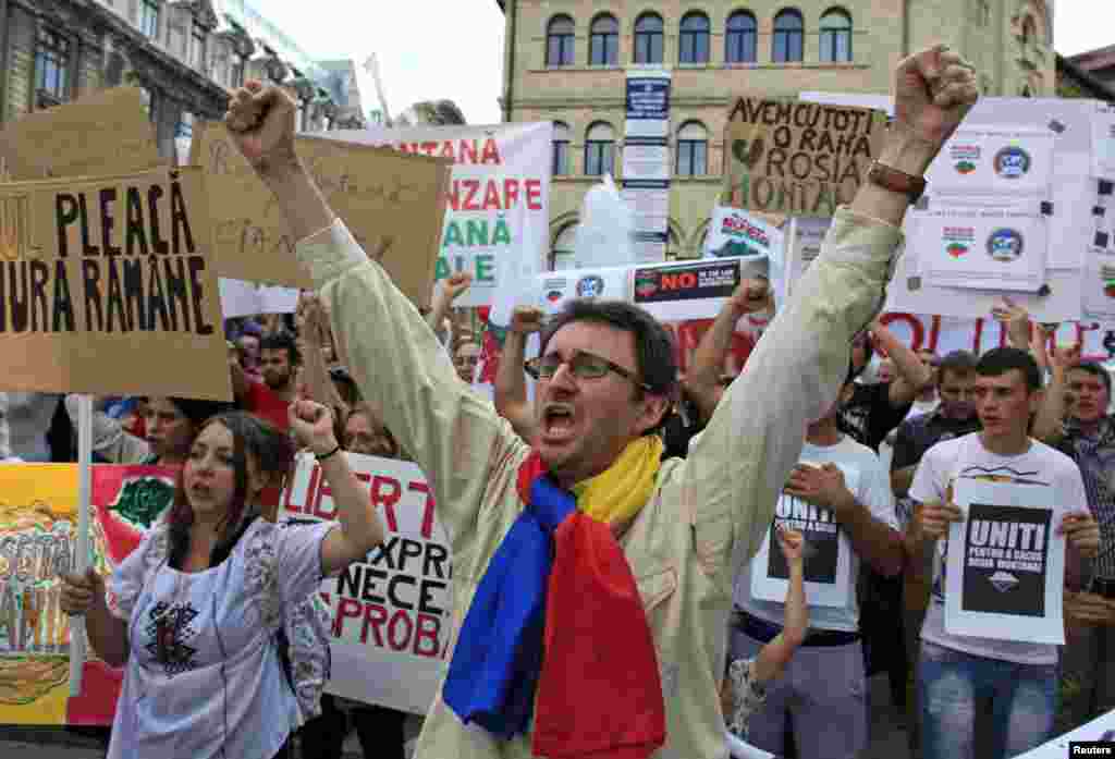 The protesters look like they might have won this one, at least in the first round. Prime Minister Victor Ponta said this week parliament was likely to reject the mining project. Gabriel Resources says it will pursue an expensive lawsuit to protect its plans. (Reuters/Radu Sigheti)