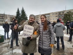 На митинге в защиту журналистки