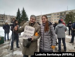 На митинге в защиту журналистки