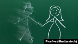 Generic — Couple drawing on chalk board, divorce, Shutterstock image, undated