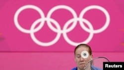Një nga fushat e badmintonit në Lojërat Olimpike