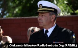 Нове поповнення морської піхоти привітав командувач ВМС України віце-адмірал Ігор Воронченко. Одеса, 2 червня 2018 року