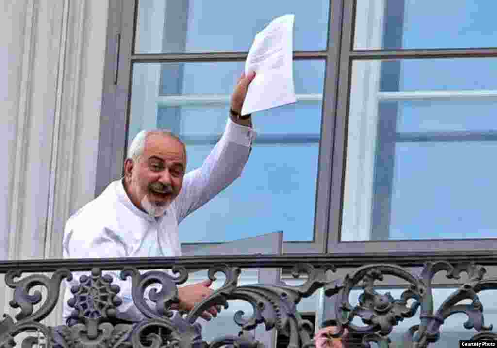 محمد جواد ظریف، وزیر خارجه ایران در وین، ۱۳ ژوئيه ۲۰۱۵&nbsp;
