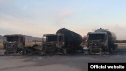 «Тимур ГАЗ» МЧЖга тегишли автомашиналар тураргоҳида ёнган машиналар. Тергов департаменти фотосуратлари.