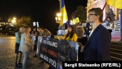 Акция протеста в Праге против выступления Валентины Лисицы, 19 сентября 2018 года