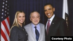 USA -- Armenian businessman Levon Hayrapetian with US President Barack Obama, undated