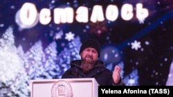 Глава Чечни Рамзан Кадыров на новогоднем праздновании в Грозном