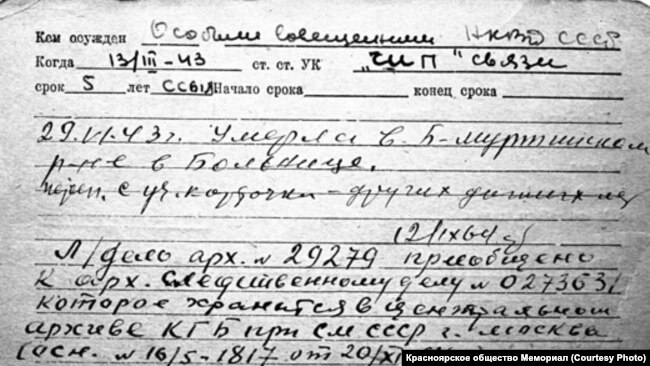 Обратная сторона учетной карточки