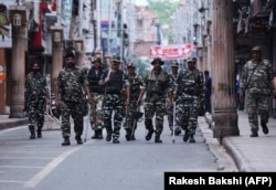 Подразделения специальных сил полиции Индии в городе Джамму. 5 августа 2019 года
