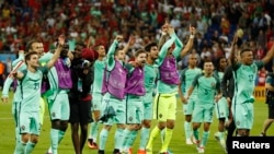 Португалия құрамасы финалға шыққан сәт. 6 шілде 2016 жыл. 