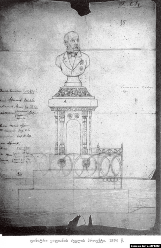 დიმიტრი ყიფიანის ძეგლის ესკიზი. მოქ. ფელიქს ხოდოროვიჩი