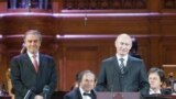 Valeri Gergiev și premierul Vladimir Putin la deschiderea Concursului Ceaikovski la 14 iunie la Moscova