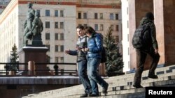 Students at Moscow State University in the Russian capital