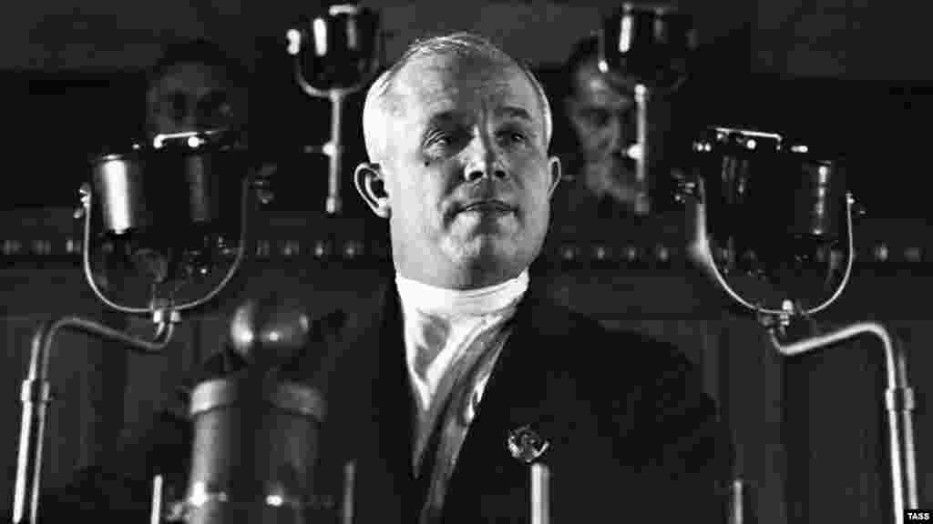 The mission to send a dog into space was undertaken at the urging of Communist Party First Secretary Nikita Khrushchev (pictured here earlier in his career in 1936) who wanted a spectacular achievement to coincide with the anniversary of the Bolshevik Revolution of 1917. Scientists had just four weeks to design and build Laika's rocket -- far too little time to prepare a return mission, which would have yielded more useful data than Laika's tragic one-way trip. 