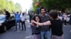 Протестующие ликуют своей победе. Ереван. 23 апреля 2018 год.