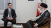 بشار اسد (چپ) در دیدار با آیت‌الله علی خامنه‌ای، رهبر ایران
