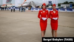 Стюардессы российской авиакомпании «Аэрофлот».