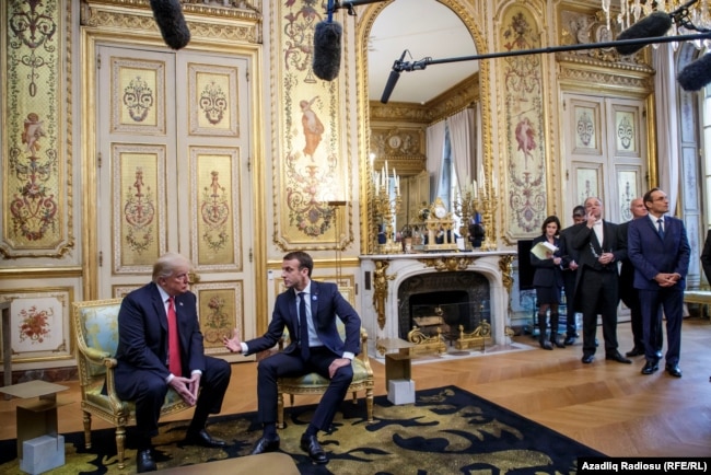 Presidenti Donald Trump dhe homologu i tij francez, Emmanuel Macron. Paris, 10 nëntor, 2018.