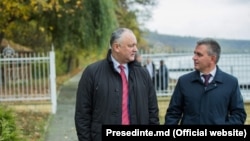 Igor Dodon și Vadim Krasnoselski la Holercani, 20 octombrie 2019 