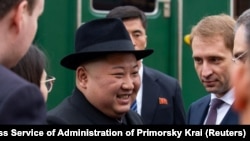 Солтүстік Корея лидері Ким Чен Ынның Ресейге келіп жеткен сәті. 24 сәуір 2019 жыл.