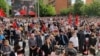 Kosovo - Vetevendosje Movement of former Kosovo Prime Minister Albin Kurti held a public rally in central Pristina on Friday, 12Jun2020.