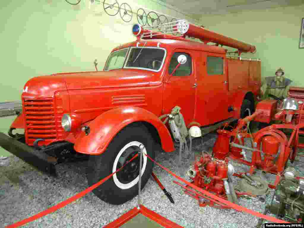 A Soviet GAZ-51 fire engine from the Gorky Automobile Plant (GAZ)