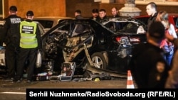 Место взрыва автомобиля в Киеве, 8 сентября 2017 года