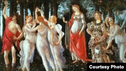 Botticelli'nin "De rerum natura"-dan təsirlənərək çəkdiyi Primavera (Bahar) rəsmi