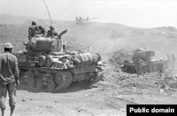 Пасьля танкавай бітвы на Галанскіх вышынях. 10 чэрвеня 1967 году.
