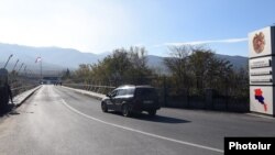 Armenia/Georgia - A Soviet-built bridge at an Armenian-Georgian border crossing, 4Nov2016. 