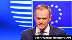 European Council President Donald Tusk said that all member states were "totally united when it comes the role of sanctions against Russia." (file photo)