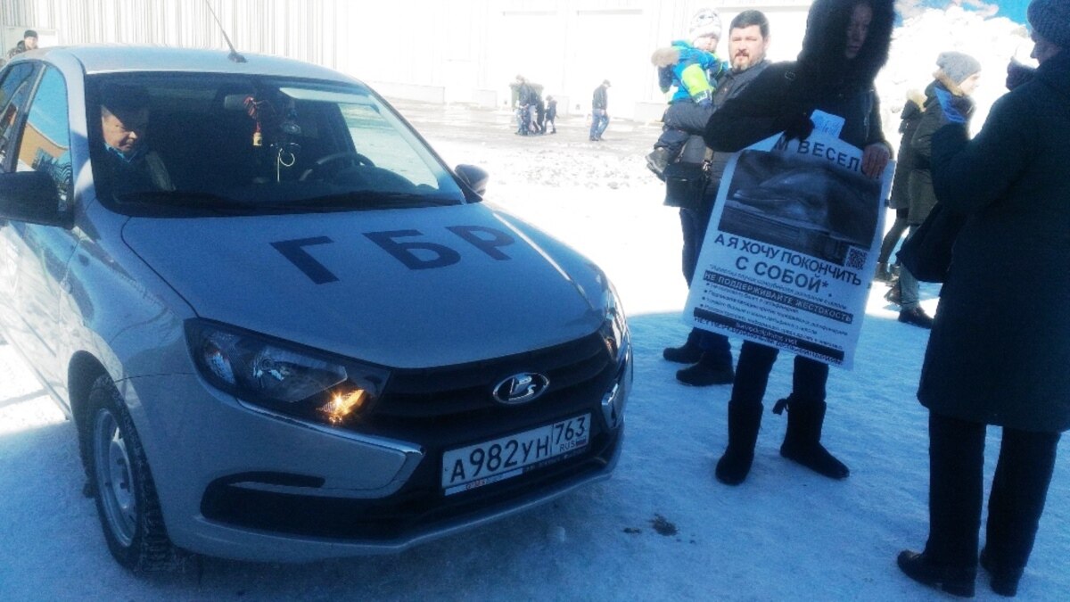 В Самаре прошёл одиночный пикет против дельфинария
