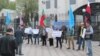 Архивное фото. Активисты пикетируют у посольства РФ в Киеве. 28 апреля 2018 года