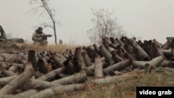 Fighting in Novhorodske, in eastern Ukraine's Donetsk region, on December 22. 