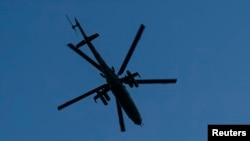 این عکس یک هلیکوپتر ارتش اوکراین را در تاریخ ۱۵ آوریل نشان می‌دهد