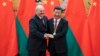 Belarusian President Alyaksandr Lukashenka (left) meets with China's President Xi Jinping on the sidelines of the Shanghai Cooperation Organization leaders' summit in Samarkand, Uzbekistan, in September. 