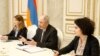 Armenia - An IMF team headed by Hossein Samiei (C) meets with Armenian Prime Minister Nikol Pashinian, Yerevan, February 26, 2018.