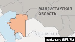 Мангистауская область на карте.