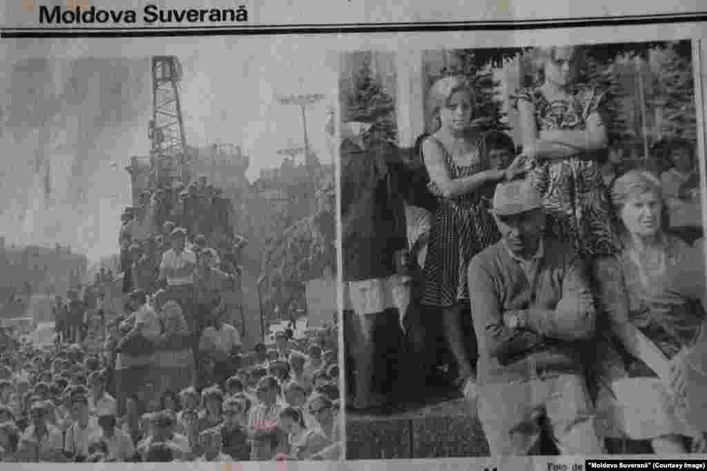 "Moldova Suverană", 21 august 1991, miting antipuci în centrul Chişinăului