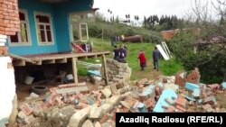 Torpaq sürüşməsi nəticəsində ev dağılıb, Astara, 2019