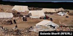 A makeshift settlement for seasonal migrants in rural Bamyan.