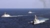 На снимке: военно-морские учения Китая