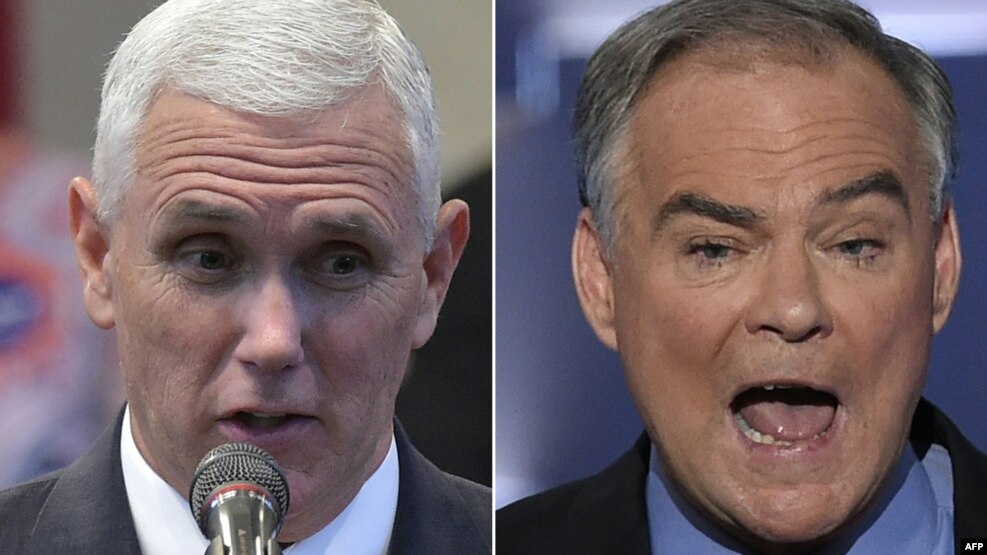 Guvernatori republikan i Indianas, Mike Pence dhe senatori demokrat i Virxhinias, Tim Kaine. 