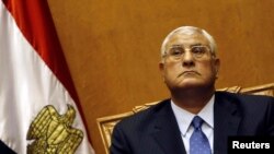 Adli Mansour, head of Egypt's Supreme Constitutional Court, attends his swearing-in ceremony as the nation's interim president in Cairo on July 4.