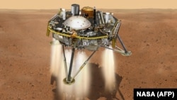 Посадка аппарата in Sight на Марс (рисунок)