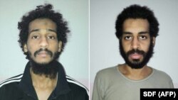 A composite file photo of captured British IS fighters El Shafee Elsheikh (left) and Alexanda Kotey.