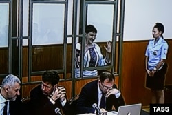 Надежда Савченко на слушаниях в суде 22 сентября