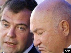 Luzhkov was fired as Moscow mayor by then-President Dmitry Medvedev (left) in 2010.
